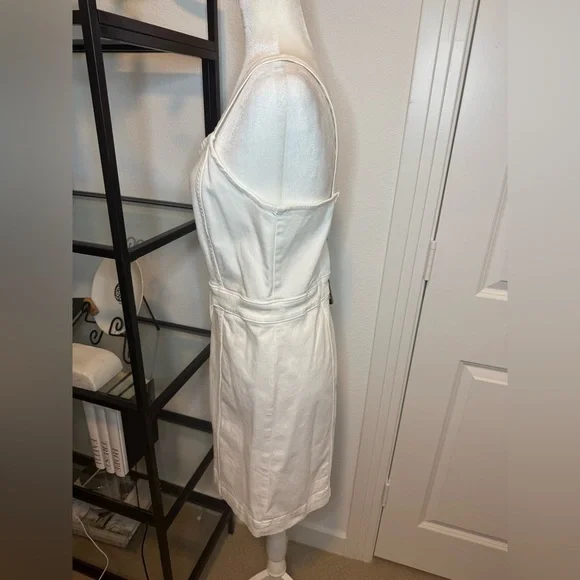 NWT Jen7 by 7 for All Mankind Womens Denim Mini Shirtdress White Size L - Picture 4 of 10